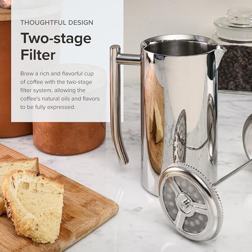 Polished Stainless Steel 23oz Coffee Press — photo 3