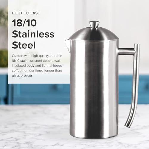 Brushed Stainless Steel 17oz Travel Press — photo 4
