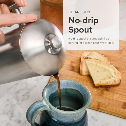Brushed Stainless Steel 17oz Travel Press — photo 5