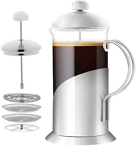 Silver stainless 34oz French press