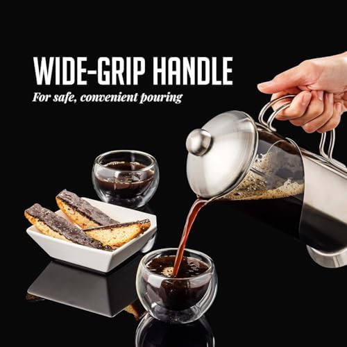 Silver stainless 34oz French press — photo 5