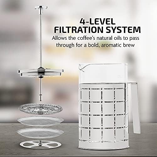 Silver stainless 27oz French press — photo 3
