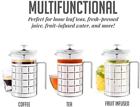 Silver stainless 27oz French press — photo 4
