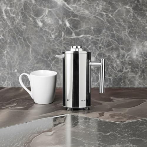 Silver small stainless steel French press — photo 5