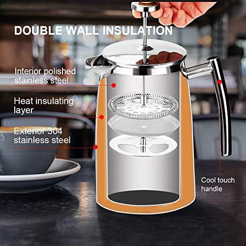 Stainless steel insulated French press 50oz — photo 4