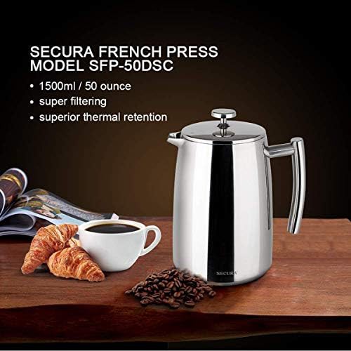 Stainless steel insulated French press 50oz — photo 5