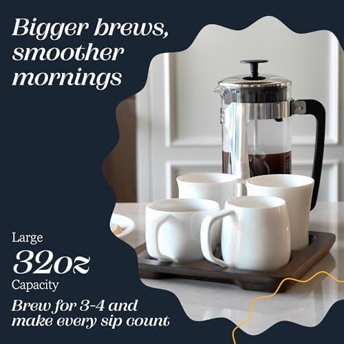 Polished stainless steel P5 French press 32 oz — photo 3