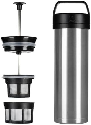 Brushed silver Go P0 travel coffee maker