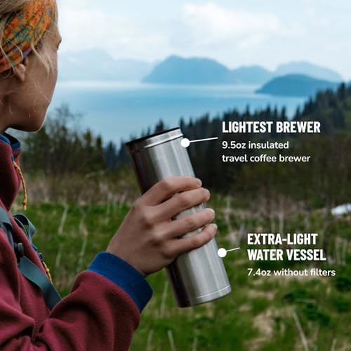 Brushed silver Go P0 travel coffee maker — photo 5