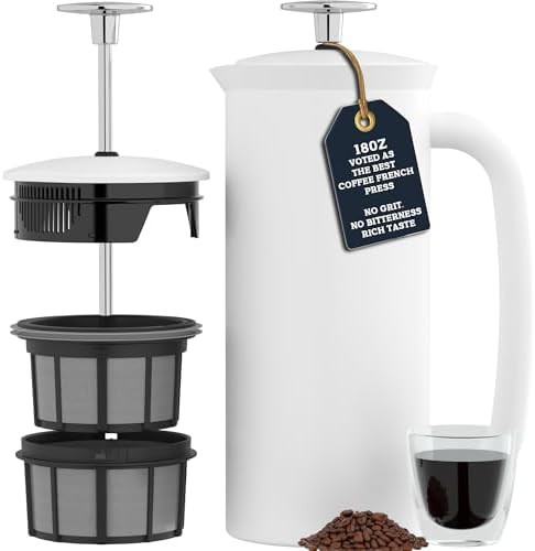 Matte white p7 french press 27 oz