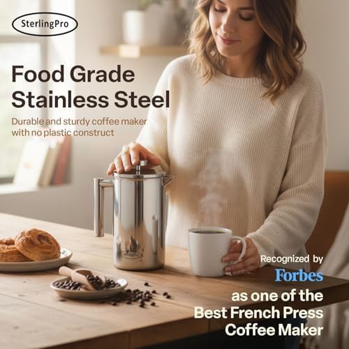 Mirror stainless steel French press 44 oz — photo 5