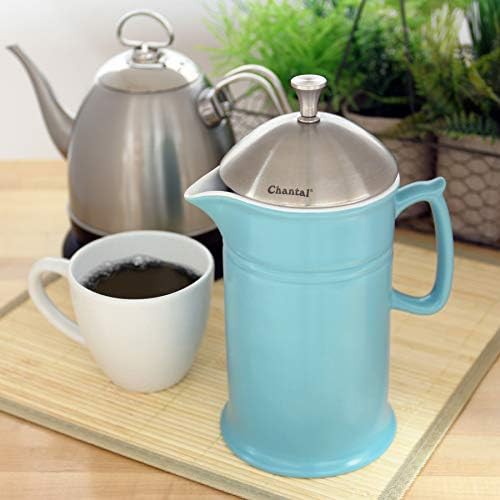 Aqua stoneware French press 28 oz capacity — photo 5