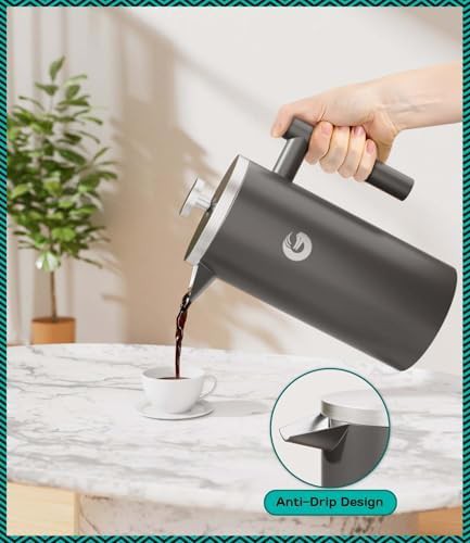Gray Double Wall Insulated Coffee Press — photo 4