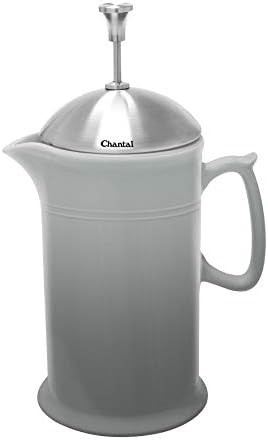 Fade grey stoneware French press 28 oz