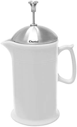 White stoneware French press 28 oz capacity