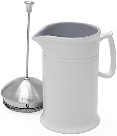 White stoneware French press 28 oz capacity — photo 4
