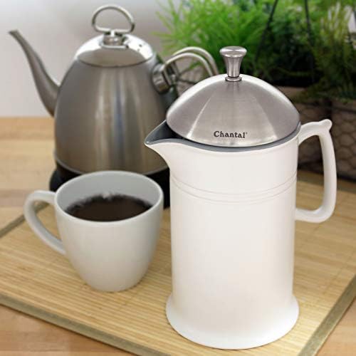 White stoneware French press 28 oz capacity — photo 5