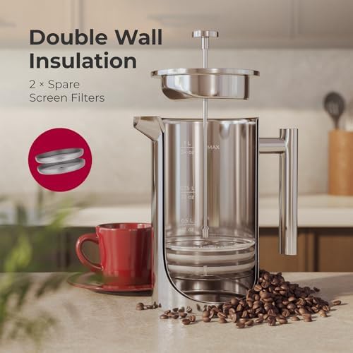 MuellerLiving 34oz stainless steel French press coffee maker — photo 5