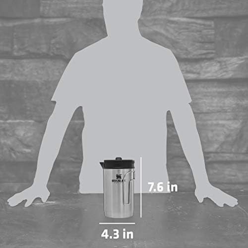 Silver stainless steel French press 32 oz — photo 3