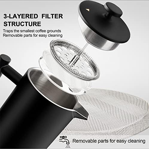 Black dual filter insulated French press 34oz — photo 4