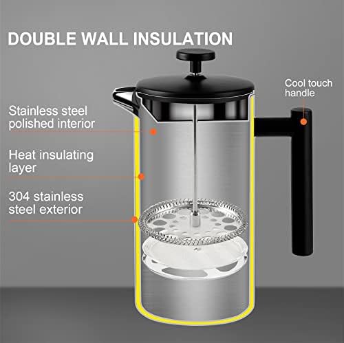 Black dual filter insulated French press 34oz — photo 5