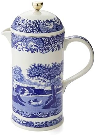 Vintage Blue Italian Porcelain Coffee Press