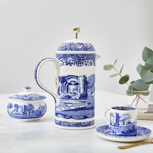 Vintage Blue Italian Porcelain Coffee Press — photo 3