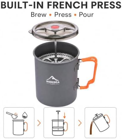 Lightweight backpacking camping coffee pot with collapsible handle — photo 3