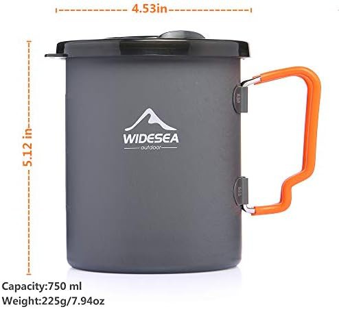 Lightweight backpacking camping coffee pot with collapsible handle — photo 4