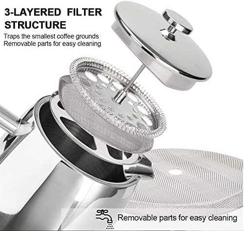 Standard stainless steel insulated French press 34oz — photo 5