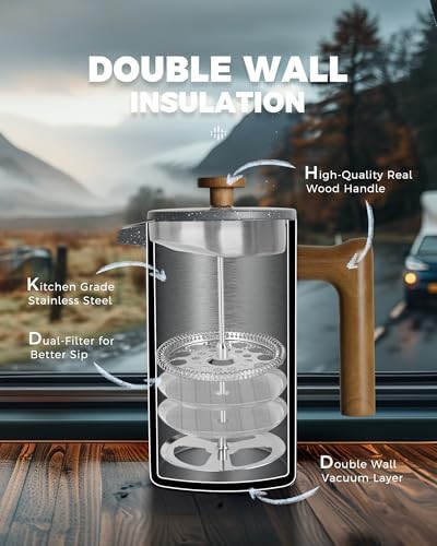 Lava Red Double Wall Coffee Press 34 oz — photo 5