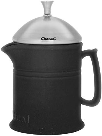 Matte black stoneware French press 16 oz