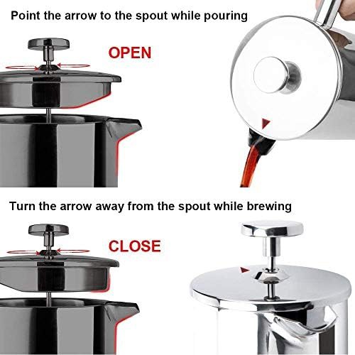 Double wall silver insulated French press 12oz — photo 4