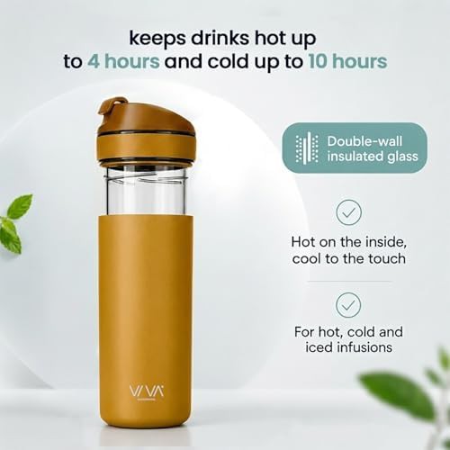 Mustard Insulated Travel Tea Infuser Bottle — photo 4