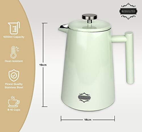 Vacuum insulated off white 34 oz french press — photo 3