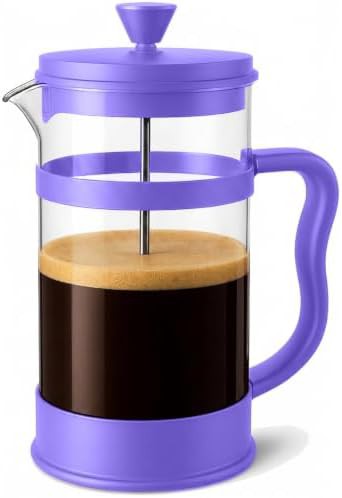 Plum glass French press coffee maker 34 oz