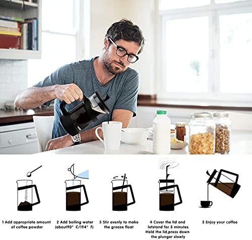 Large glass pitcher french press with filter system — photo 3