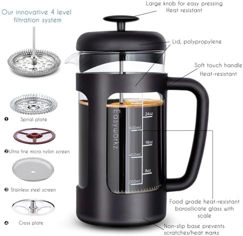 Easyworkz glass french press 34 oz soft grip — photo 3