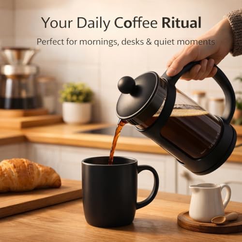 Classic Black Three Cup Glass Cafetiere — photo 4