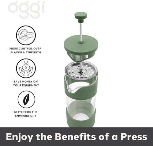 Olive Green Single Cup Glass Press — photo 3