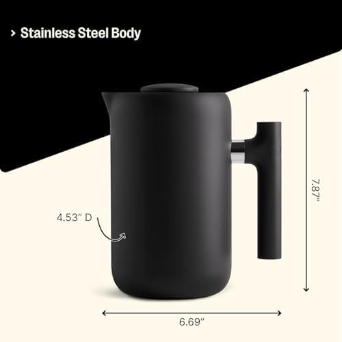 Matte Black Insulated French Press 24oz — photo 4