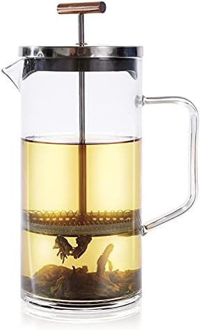 Copper handle stainless steel tea press