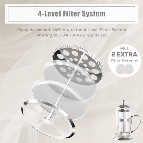 Luxury Silver Glass French Press 34oz — photo 3
