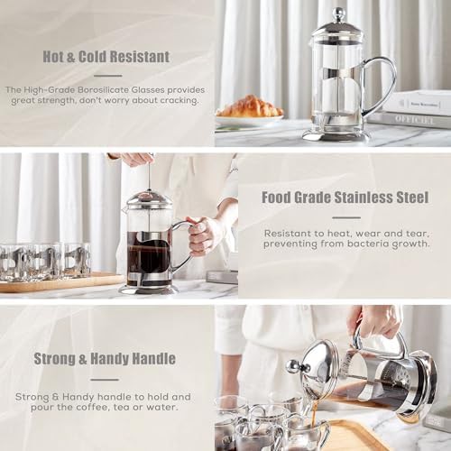 Luxury Silver Glass French Press 34oz — photo 4