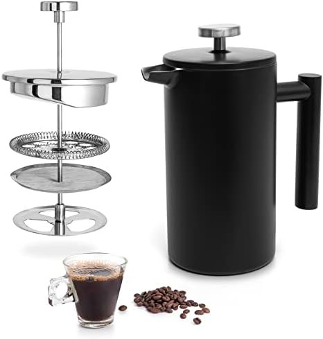 Matte Black Stainless Steel Coffee Press