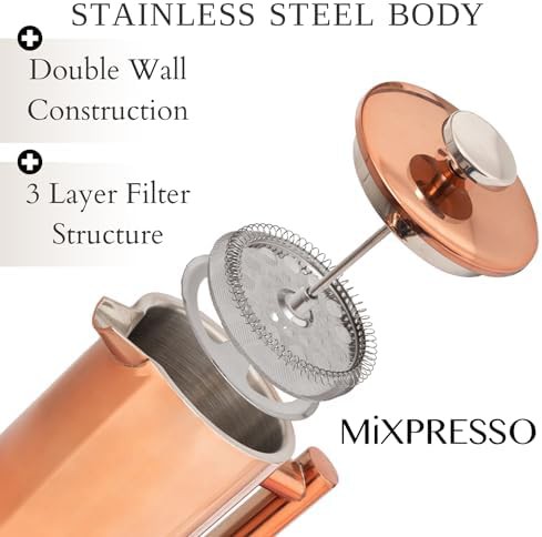 Polished Stainless Steel Portable French Press — photo 3