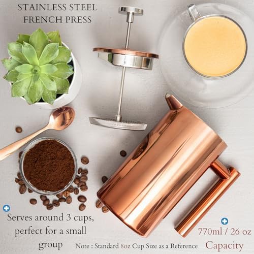 Polished Stainless Steel Portable French Press — photo 4