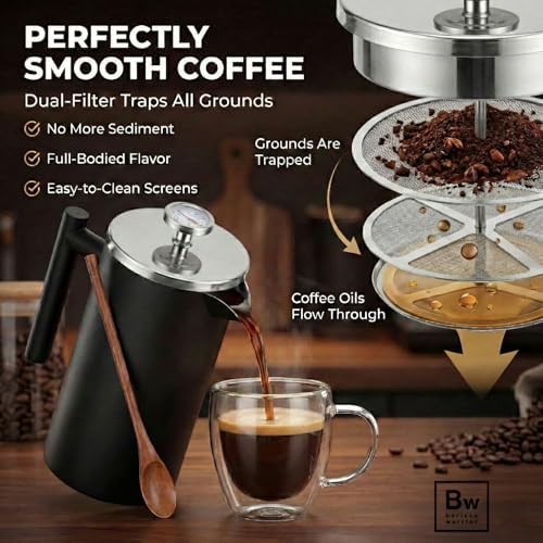 Black Coffee Press with Integrated Thermometer — photo 3