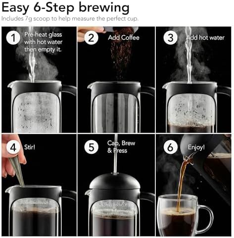Black 12oz French press coffee maker — photo 5