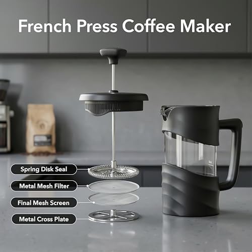 Black 34oz coffee press maker — photo 4